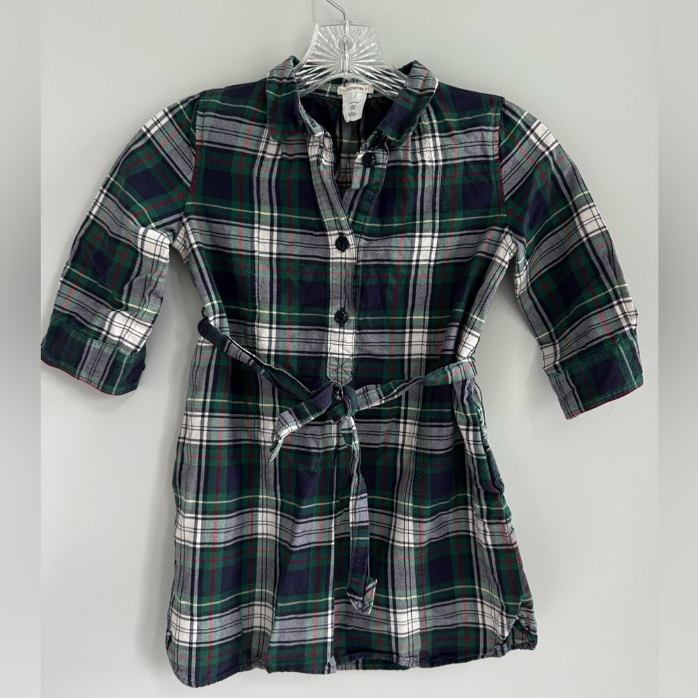Crewcuts Green Plaid Cotton Dress